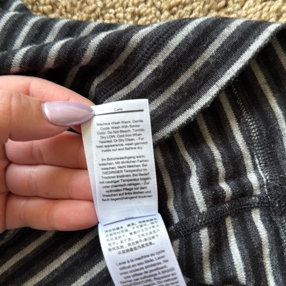 Smartwool 1/4 Zip Pullover Merino Wool Long Sleeve Baselayer Striped Black/Grey - Picture 5 of 7